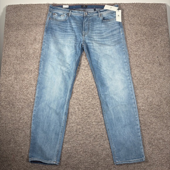 7 For All Mankind Mens Slimmy Jeans 40 Light Wash Denim New MSRP $218 - Picture 1 of 10